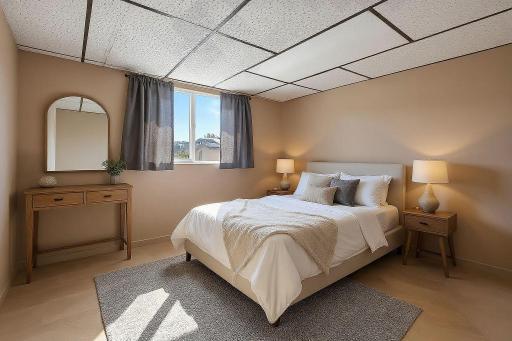 Lower level 3rd bedroom has been virtually staged