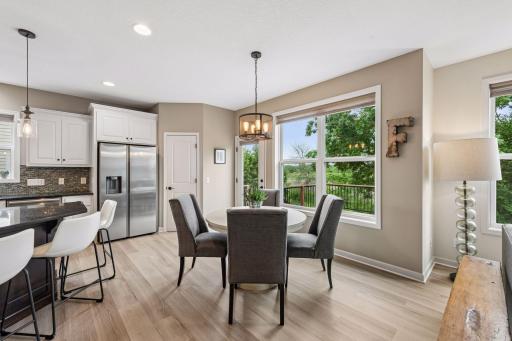 Kitchen and leads out to deck making for easy indoor/outdoor entertaining.