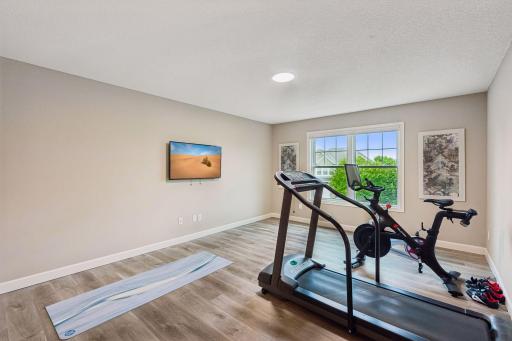 Spacious flexible loft area can be used for as upper family room, TV room, exercise/yoga, play room, or office.