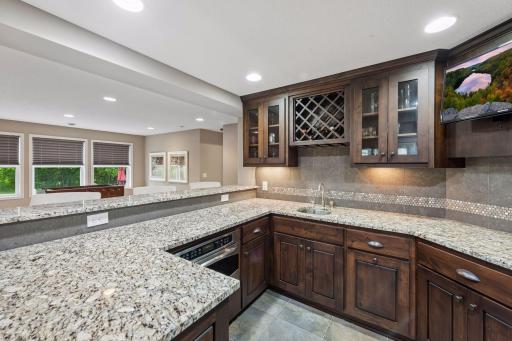 Fabulous wet-bar/kitchette in the lower level.