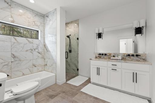 Bathroom down the hall from guest bedroom