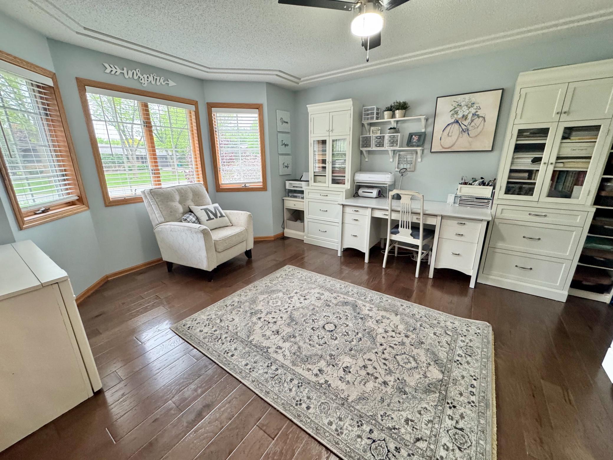 Main floor office with french doors
