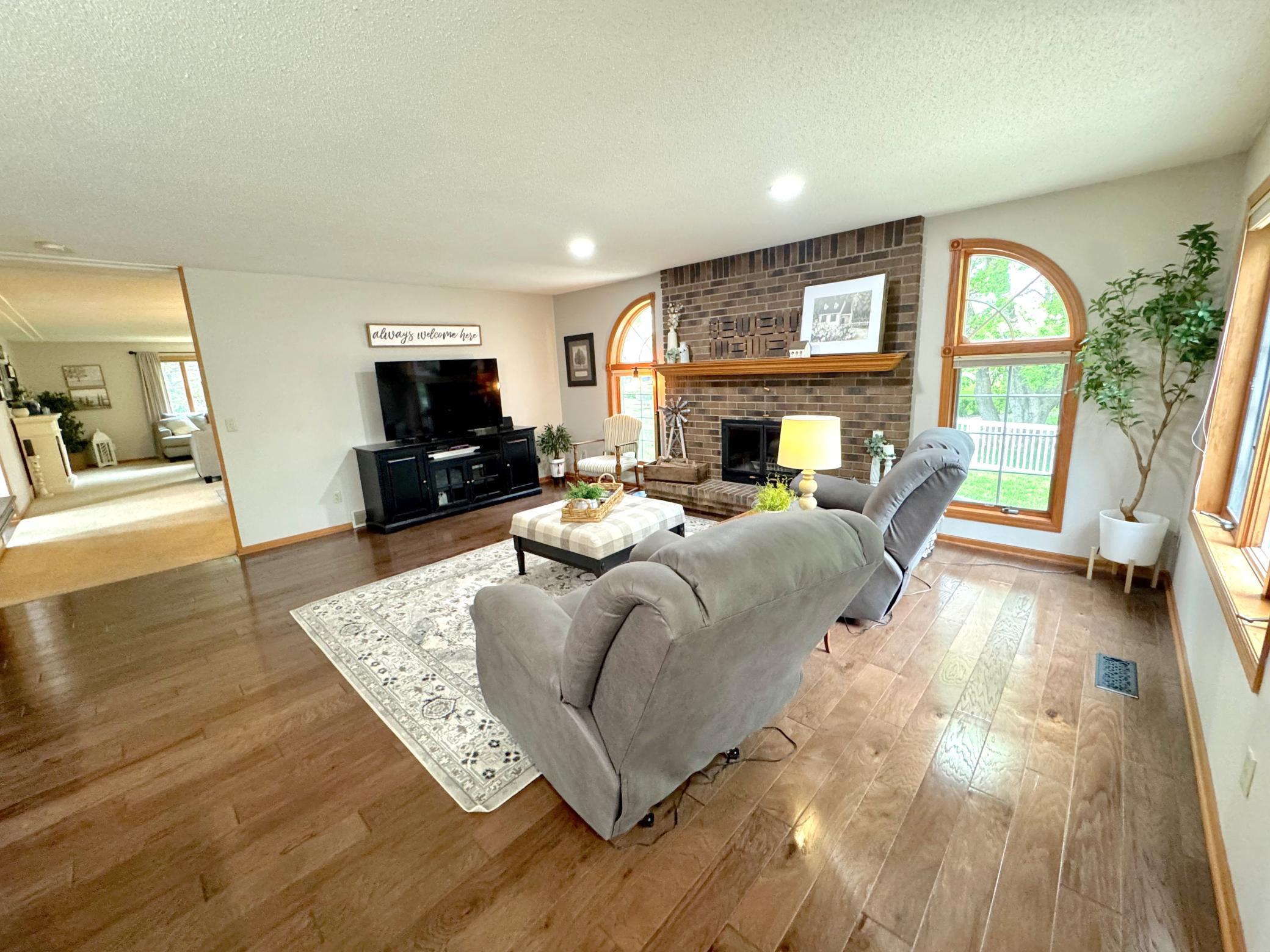 Family room with fireplace