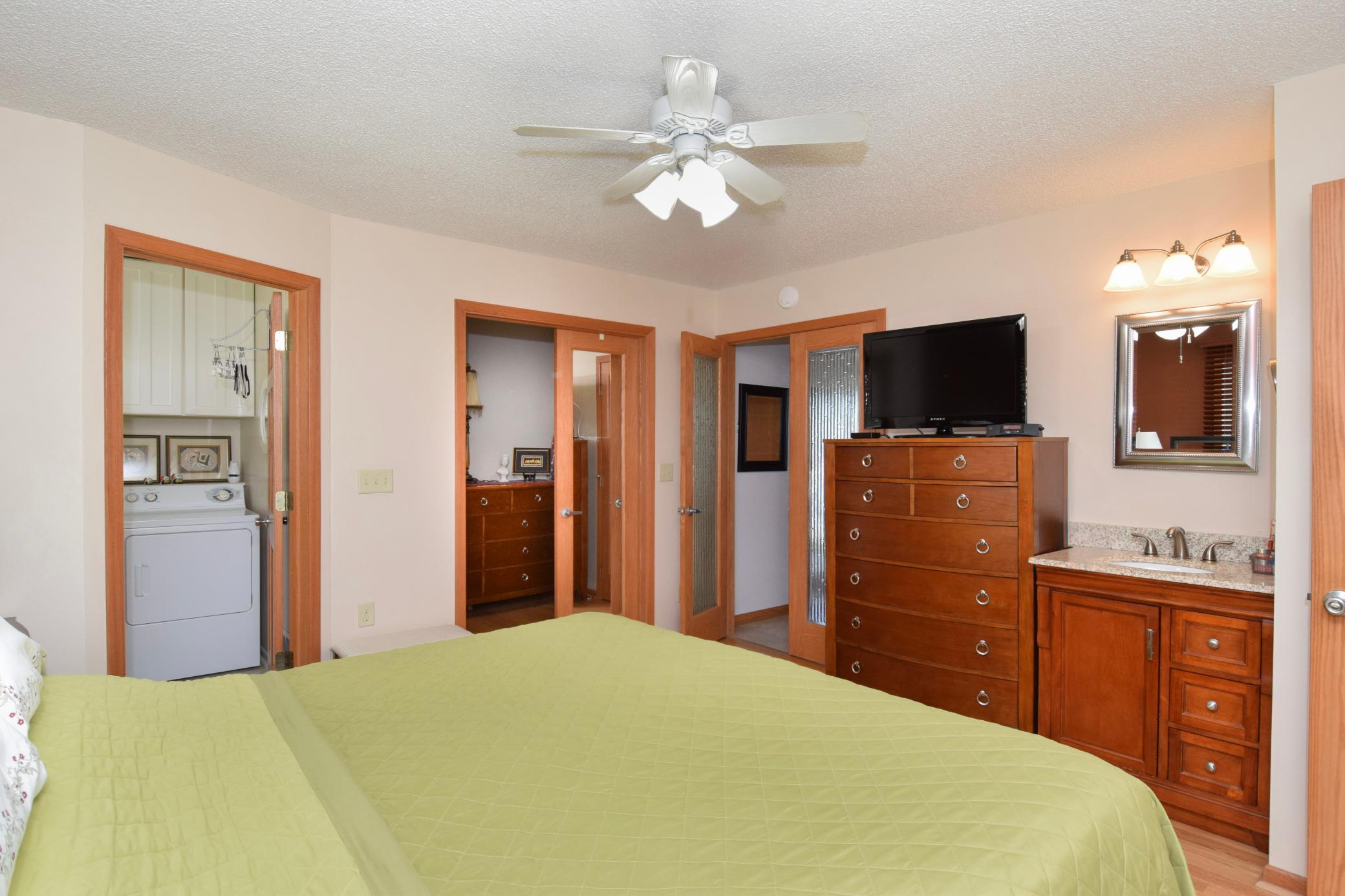 Laundry and walk in closet.
