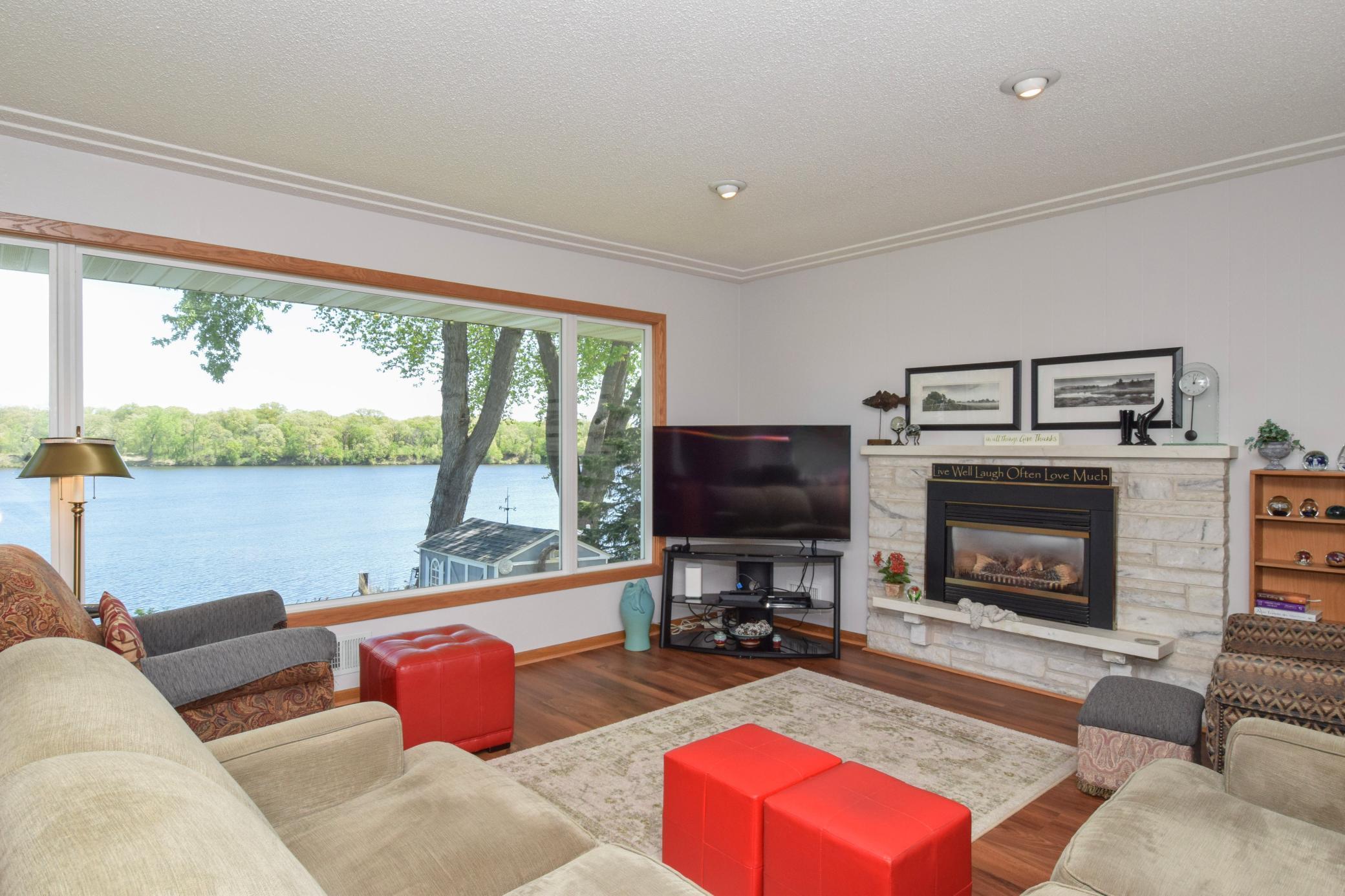 Upstairs Family Room. Beautiful view over looking the Mississippi River.