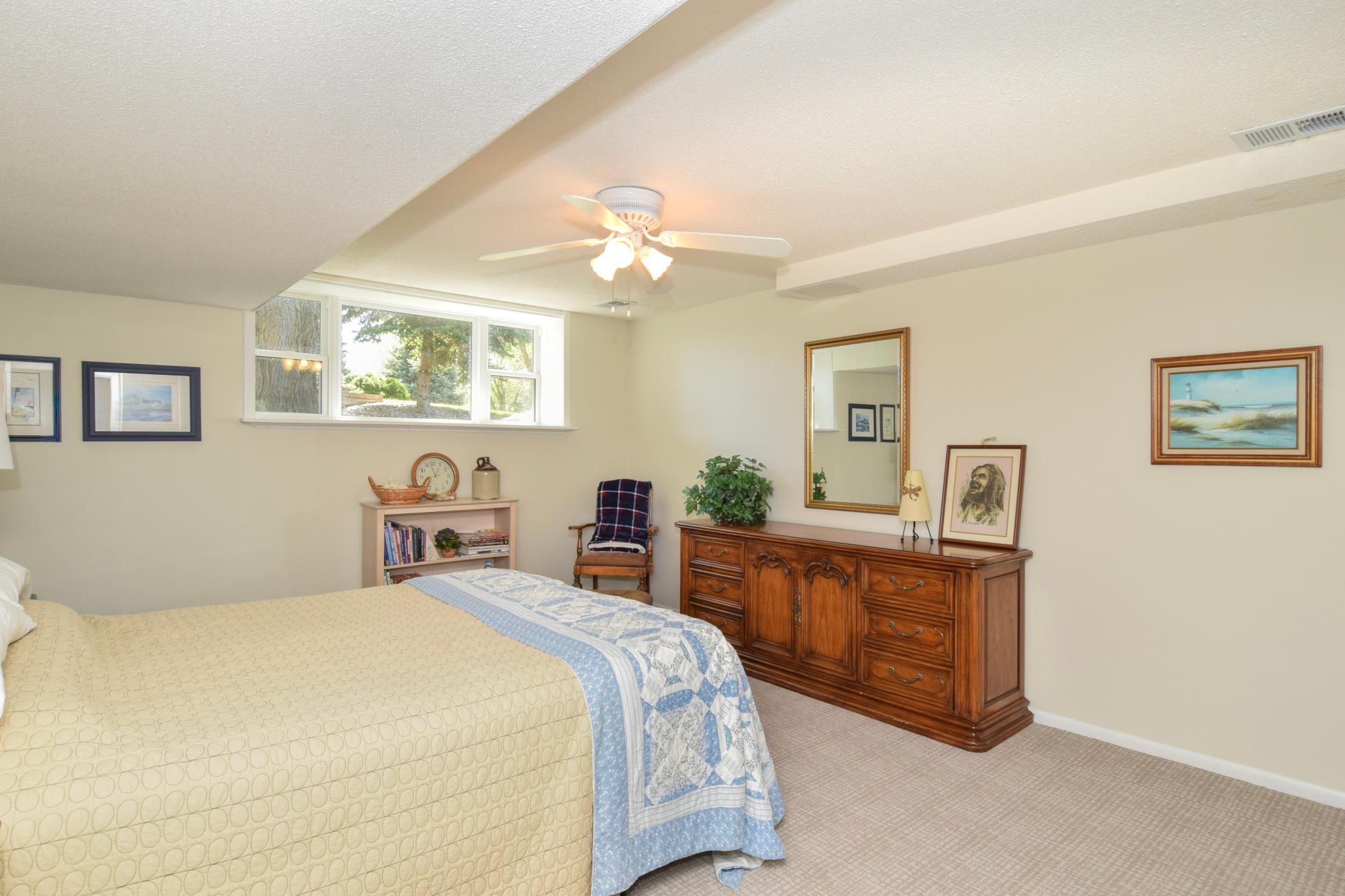 Non conforming Bedroom on lower level. Can be used for a flex room or office.
