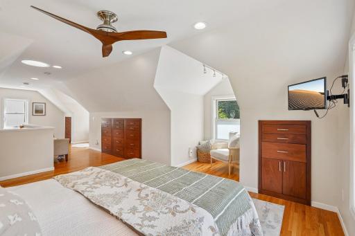 Another look at the spacious upper level, featuring a second cozy sitting nook and abundant built-in storage