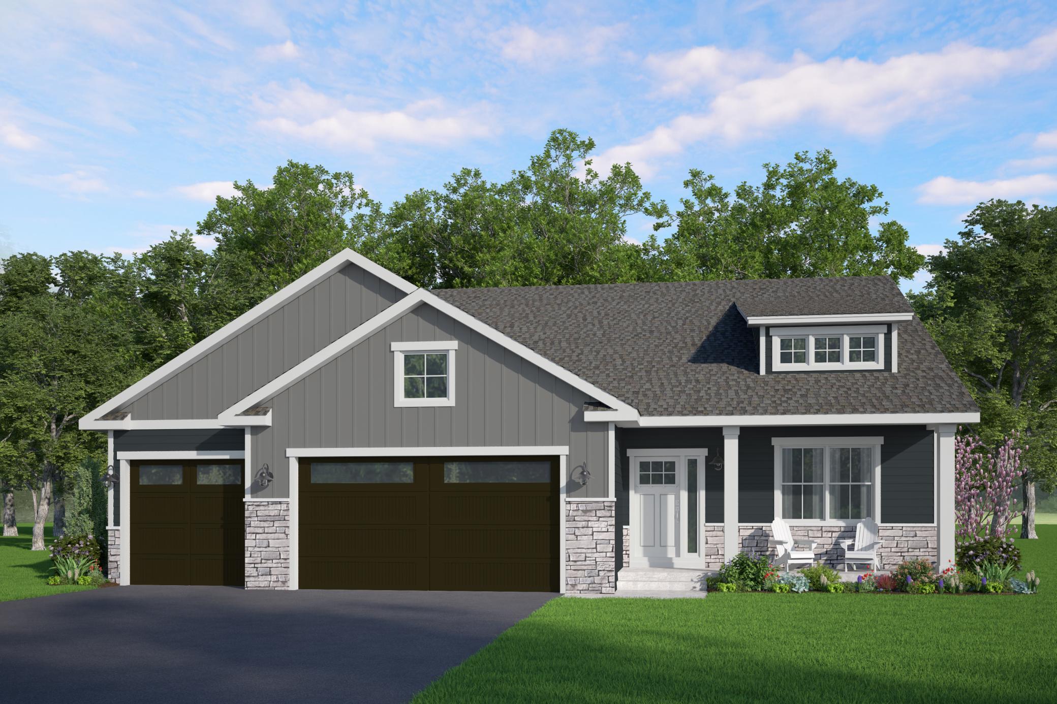 Carlton II A - Elevation Rendering - actual colors of this home may vary.