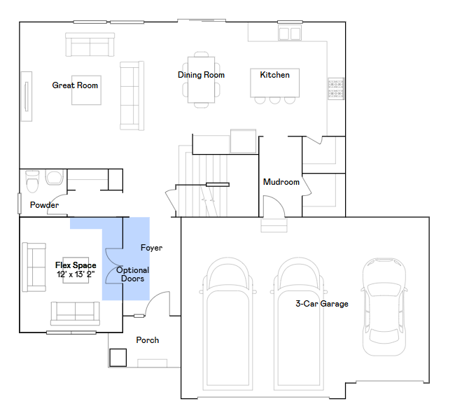 Lewis main level floorplan.