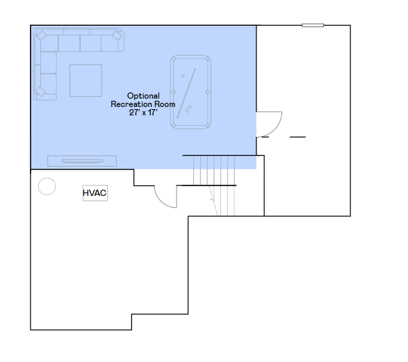 Lewis lower level floorplan.