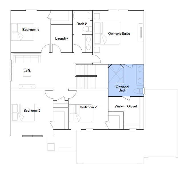 Lewis upper level floorplan.