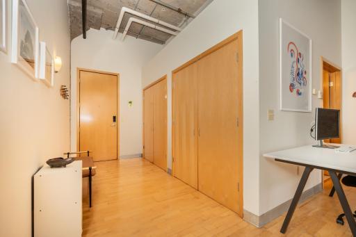 Entry way to this beautiful unit with 2 large closets that provide a ton of space and storage.