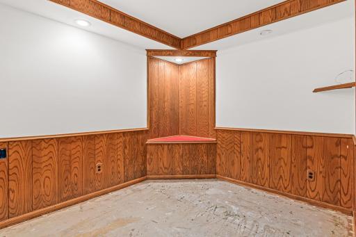 Lower level room used as an office with so much potential.