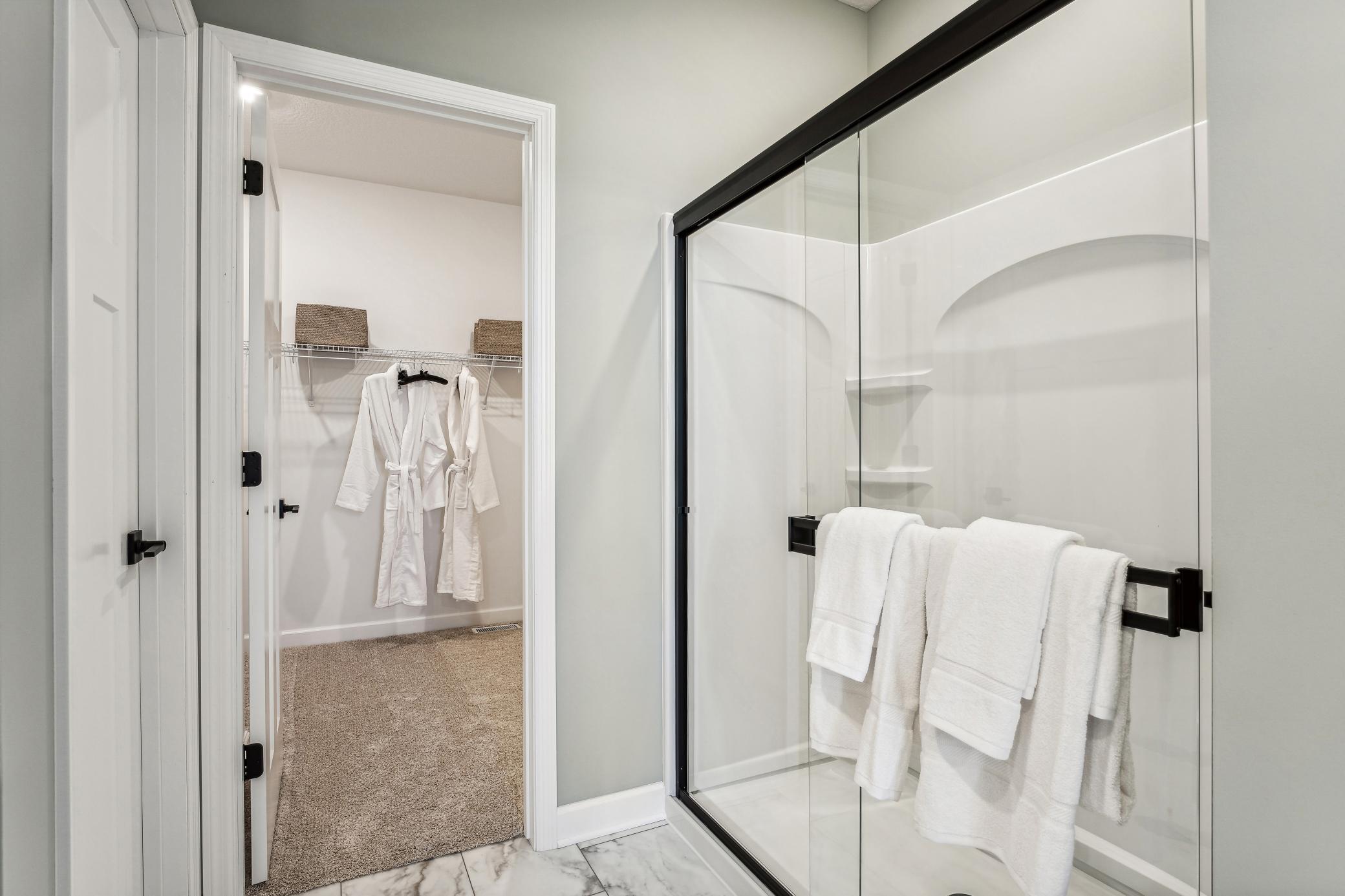 (Photo of a decorated model, actual homes finishes will vary) Another view of the primary bath.
