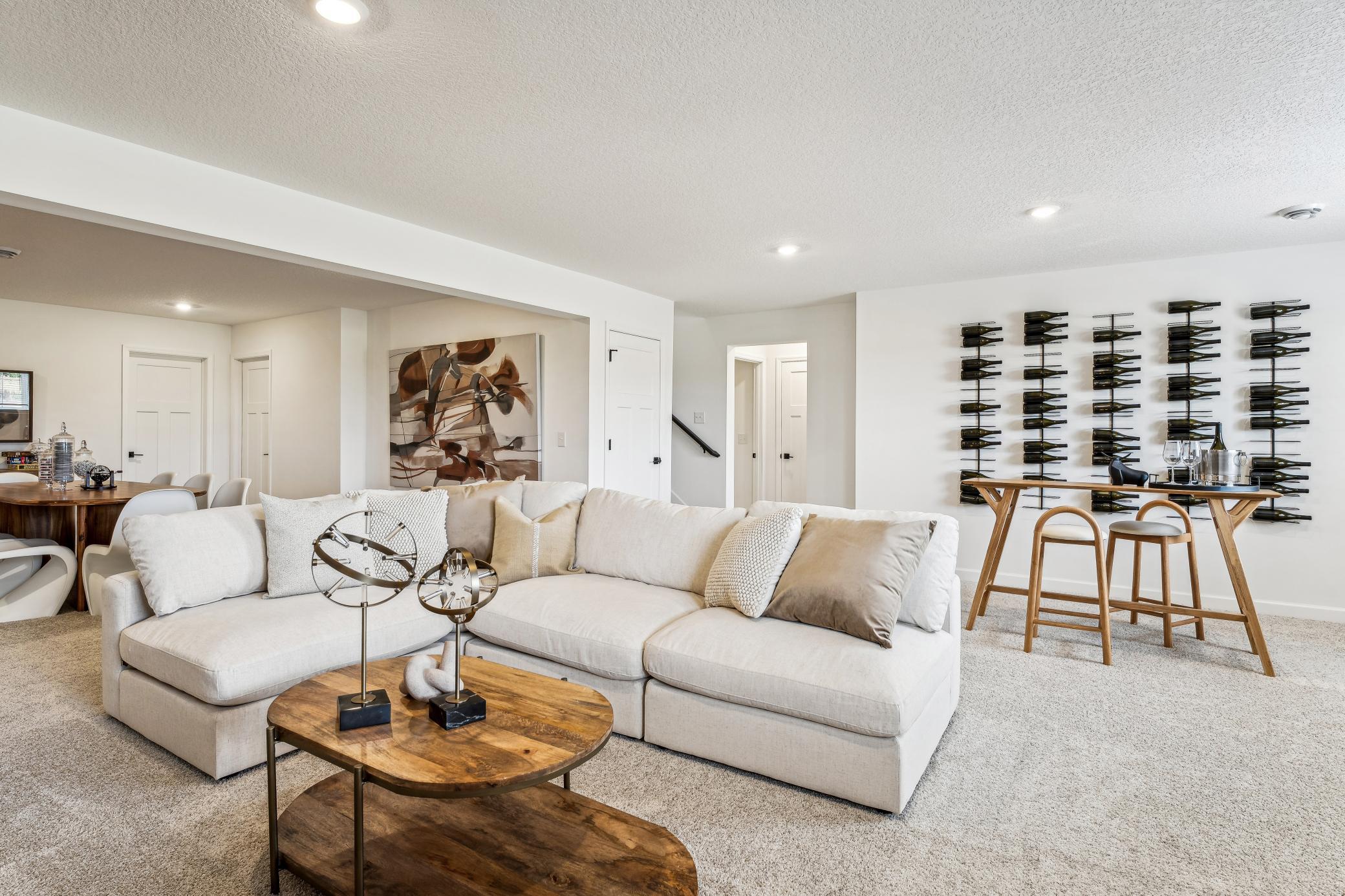 (Photo of a decorated model, actual homes finishes will vary) The recreation room.
