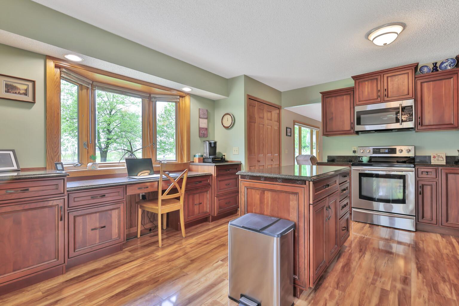 Desk or Buffet area - many uses overlooking grounds through the Anderson bay window