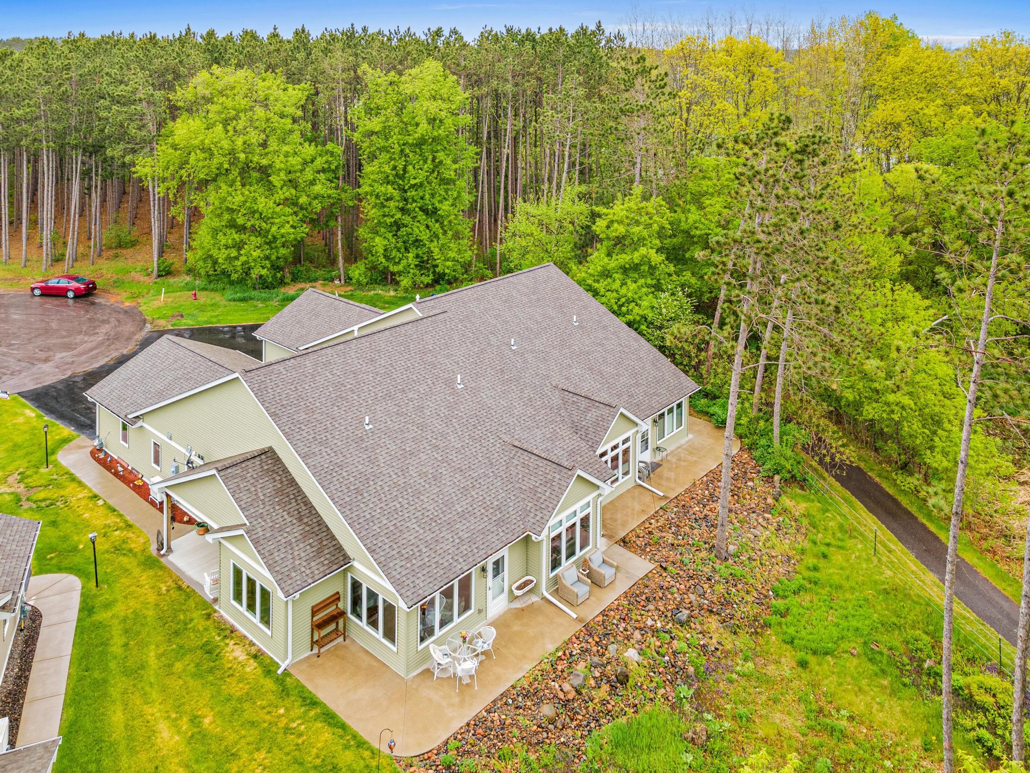 arial showing wooded