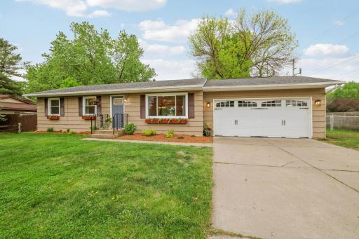 Newer garage door and accent flower boxes