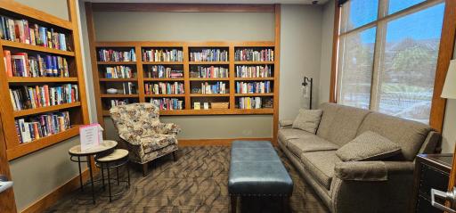Cozy up with a good book in the club house library!