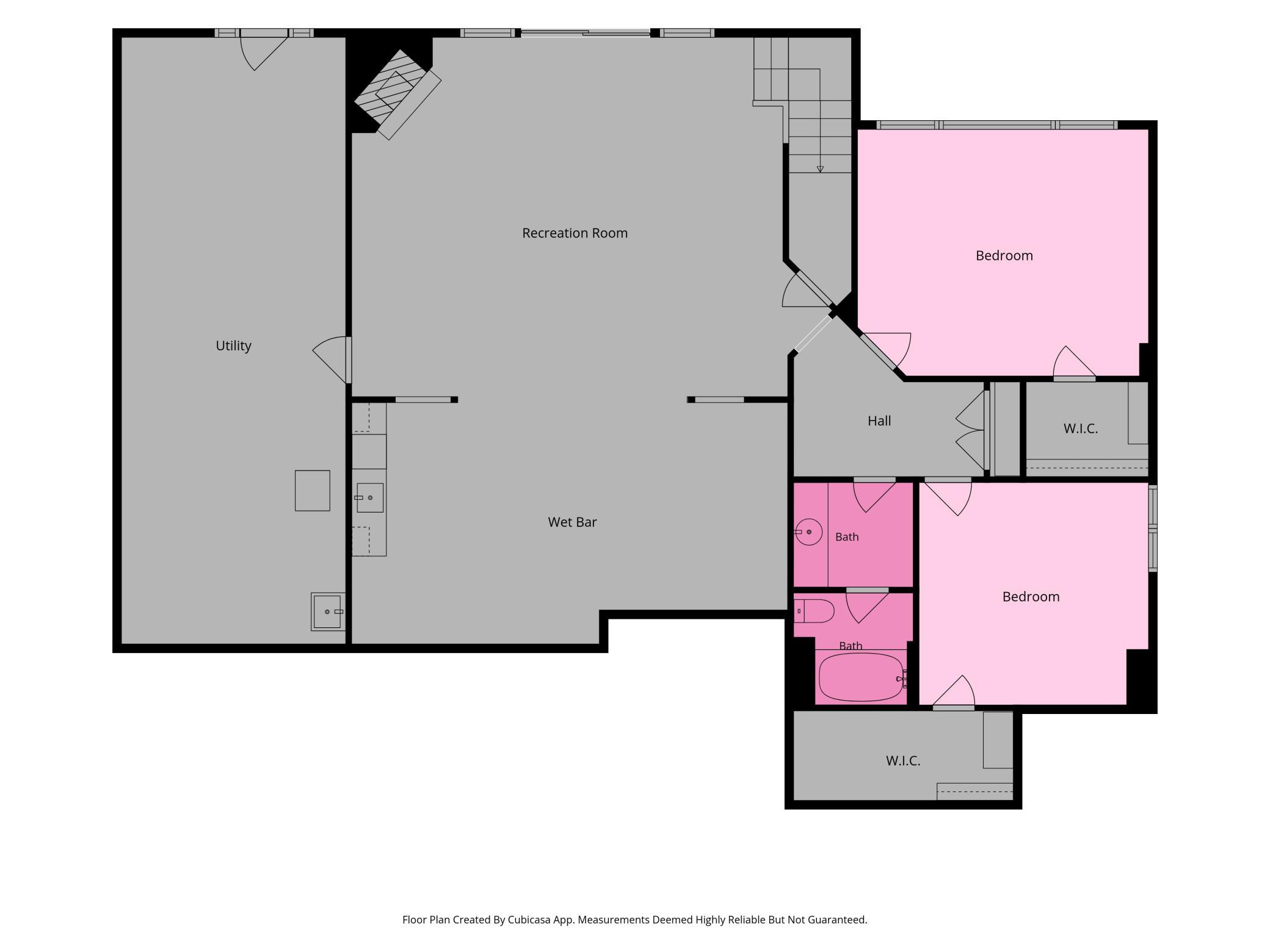 Expansive recreation room with wet bar, two additional bedrooms, full bath, generous storage, and direct access to the backyard and Lake Johanna.