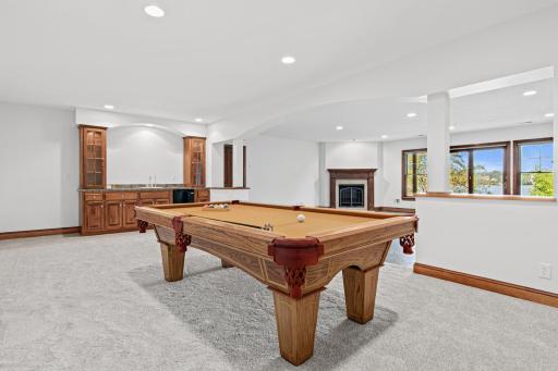 Lower level game room with a fully functioning wet bar!