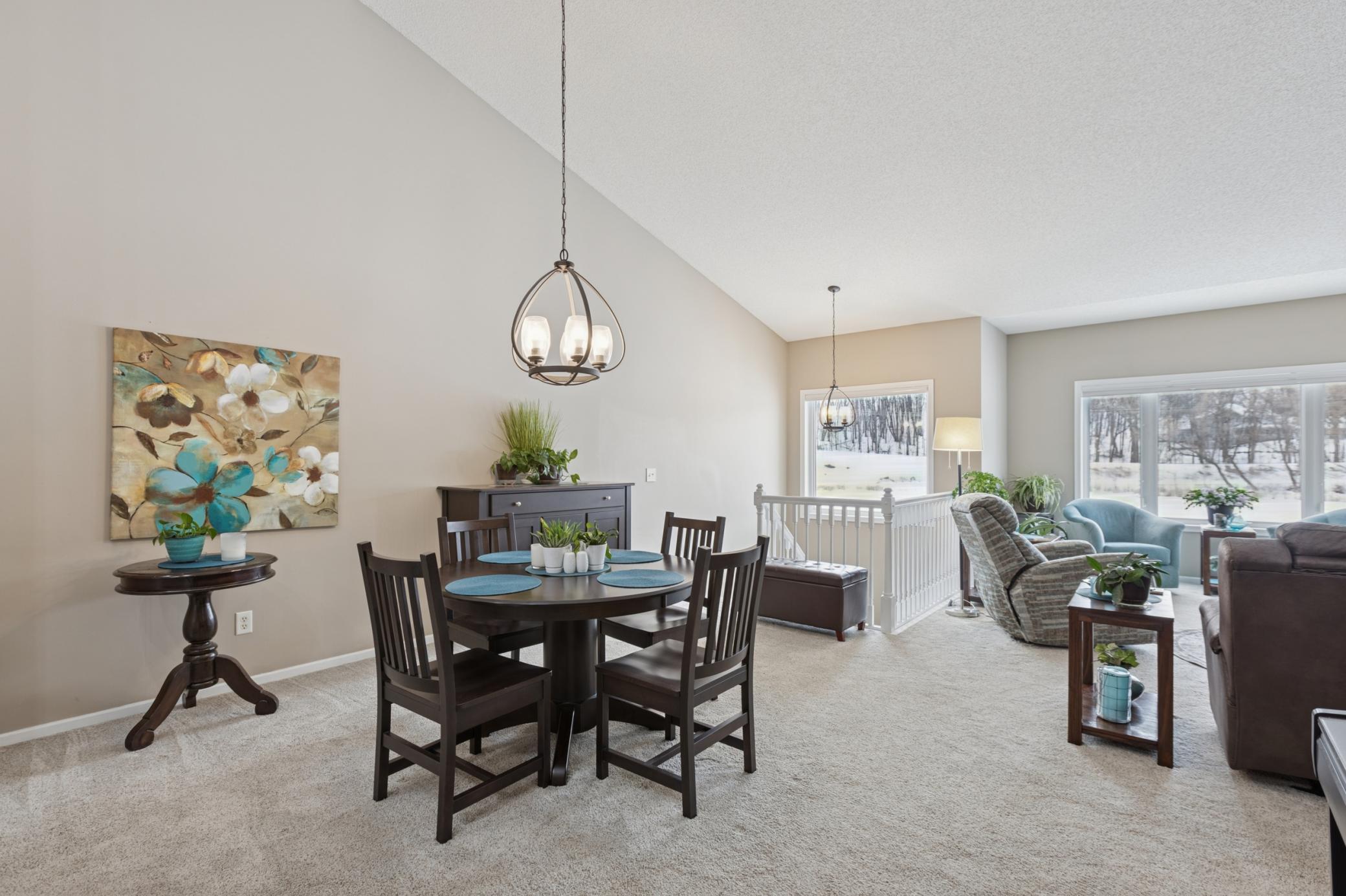 The dining room. The large windows allow plenty of natural sunlight.