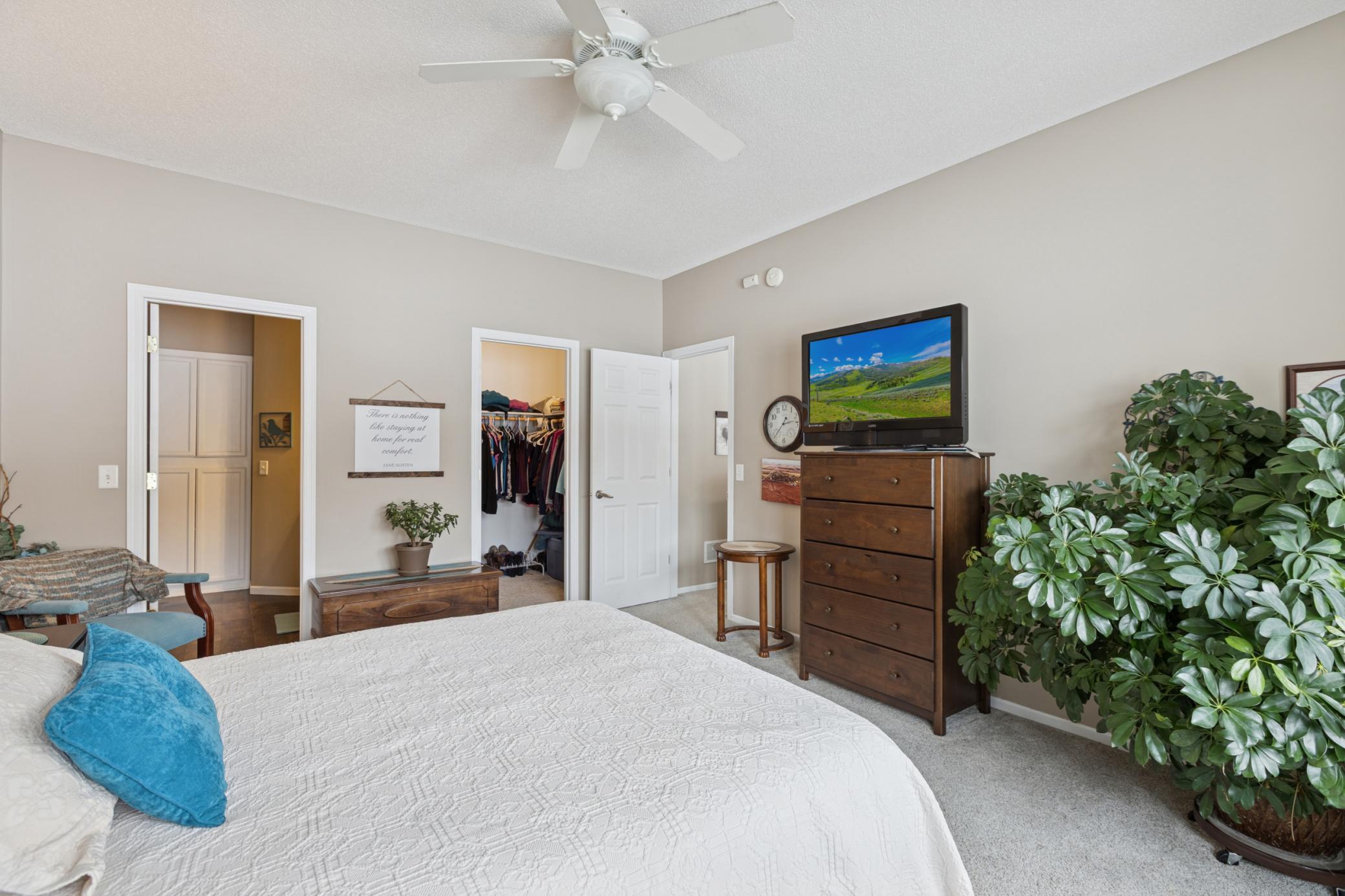 The primary bedroom has a nice size walk-in-closet, and full primary bath.