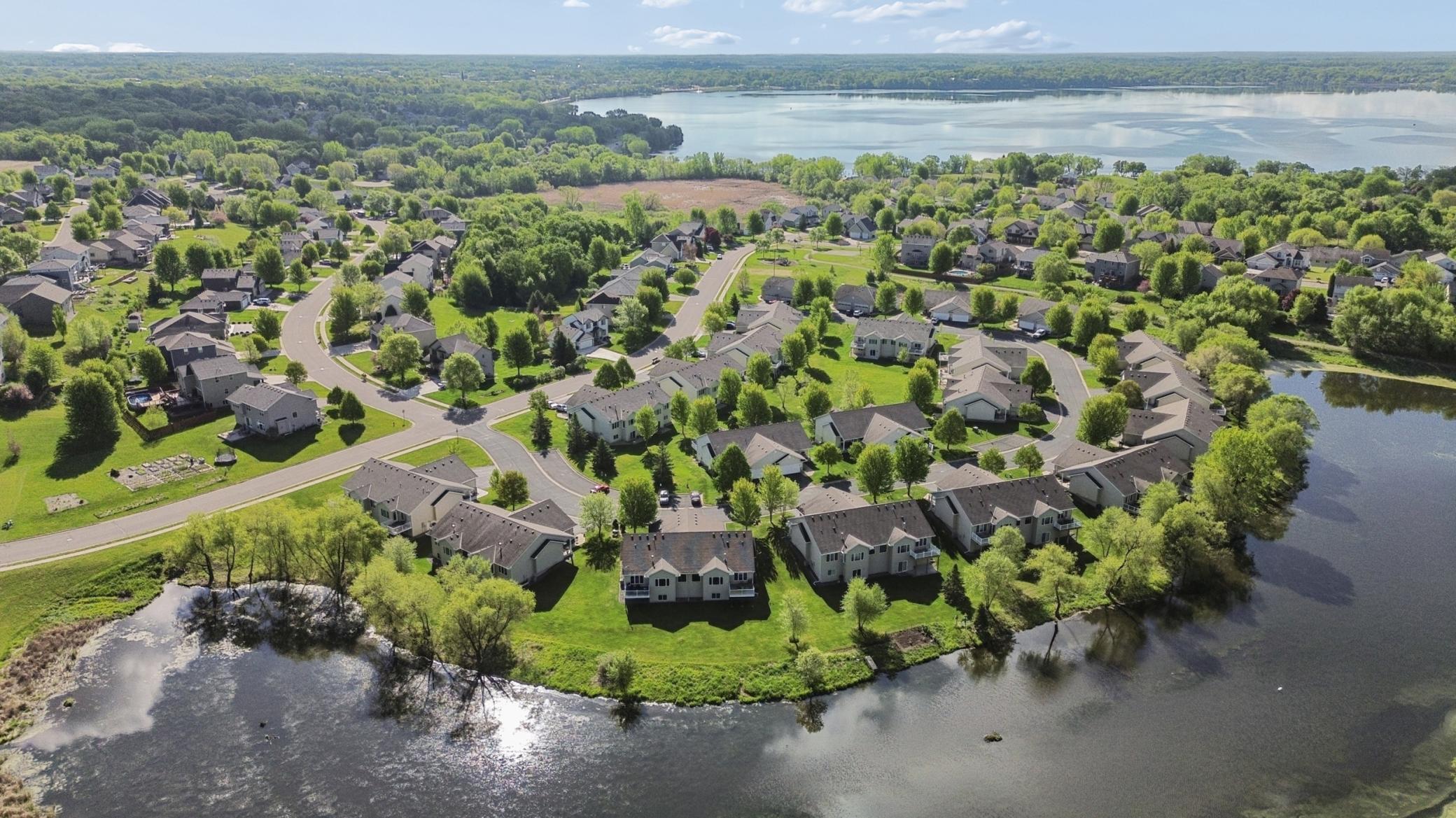 Aerial view of Amber Lane with Buffalo Lake in the back ground.