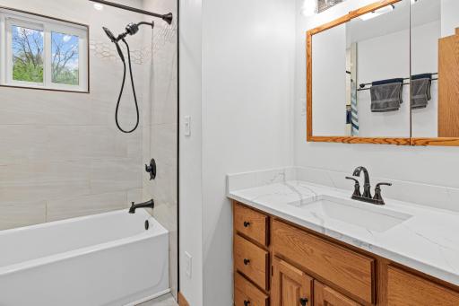 Upstairs Full bathroom. Elegant and ready to start your day.