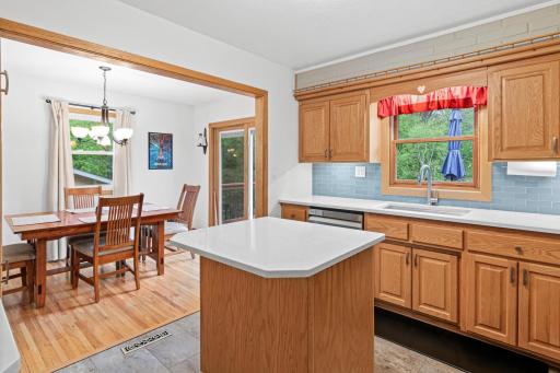 Natural light coming through with easy access to the patio door to the deck for a refreshing cup of coffee in the morning in a private setting. Enjoy as wildlife visit your back yard.