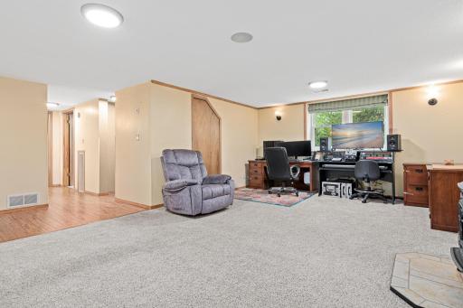 The family room is great for relaxation, game night, and entertaining.