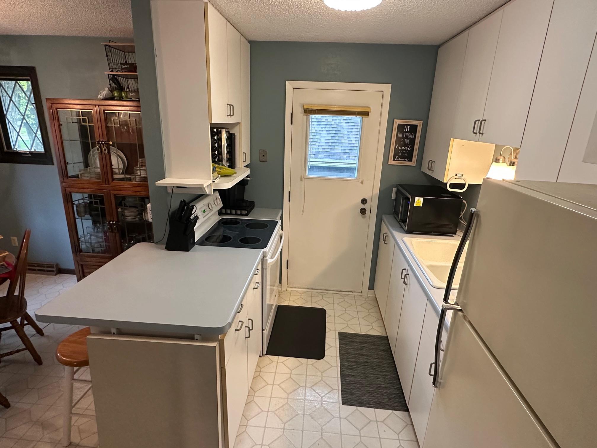 Bar seating for 2 and an additional flip up counter