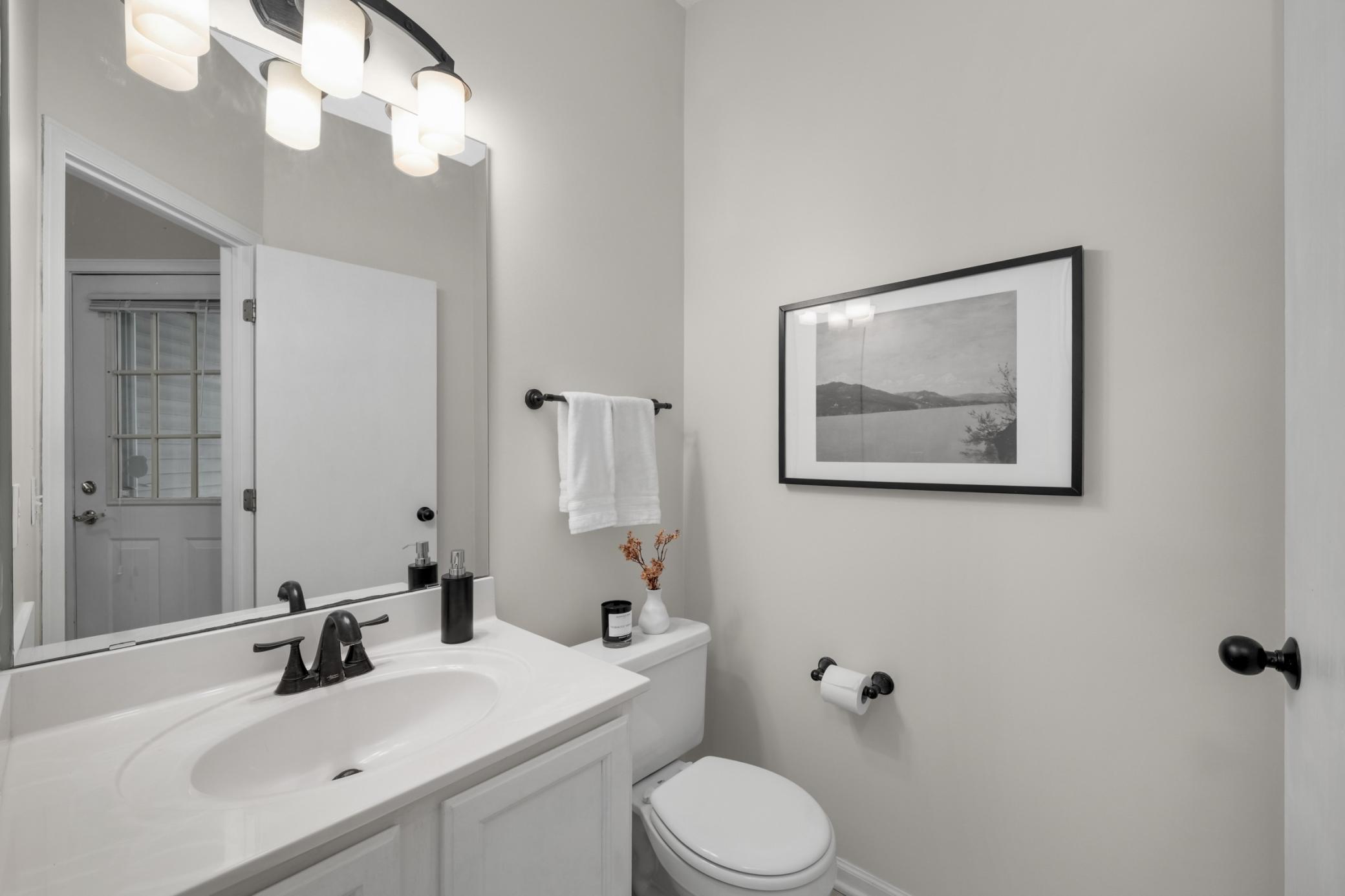 Main level powder room
