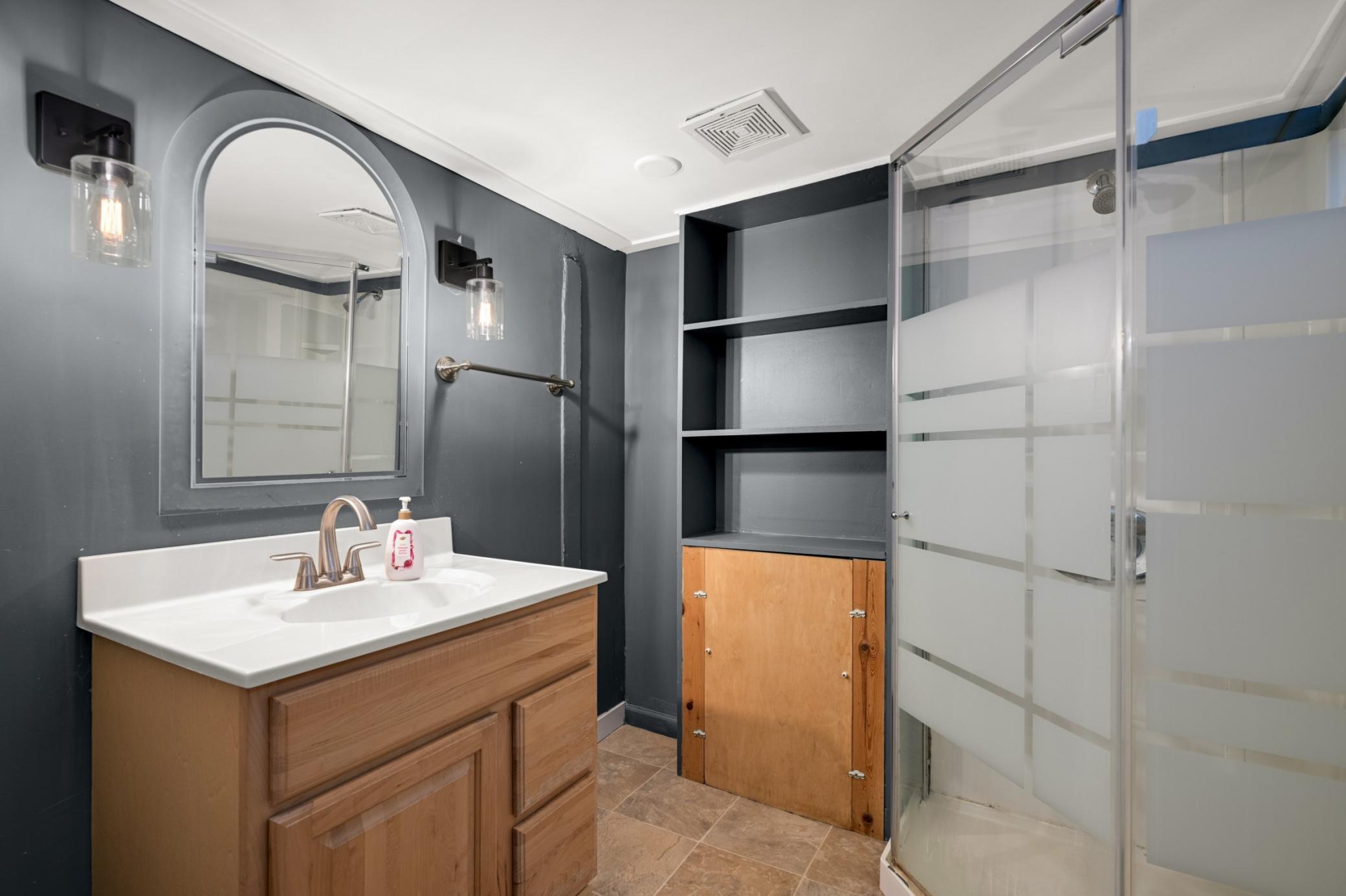 Second three-quarter bathroom in the basement