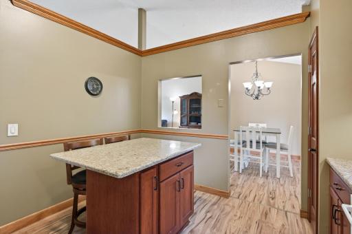 Convenient island for prep, seating & storage!