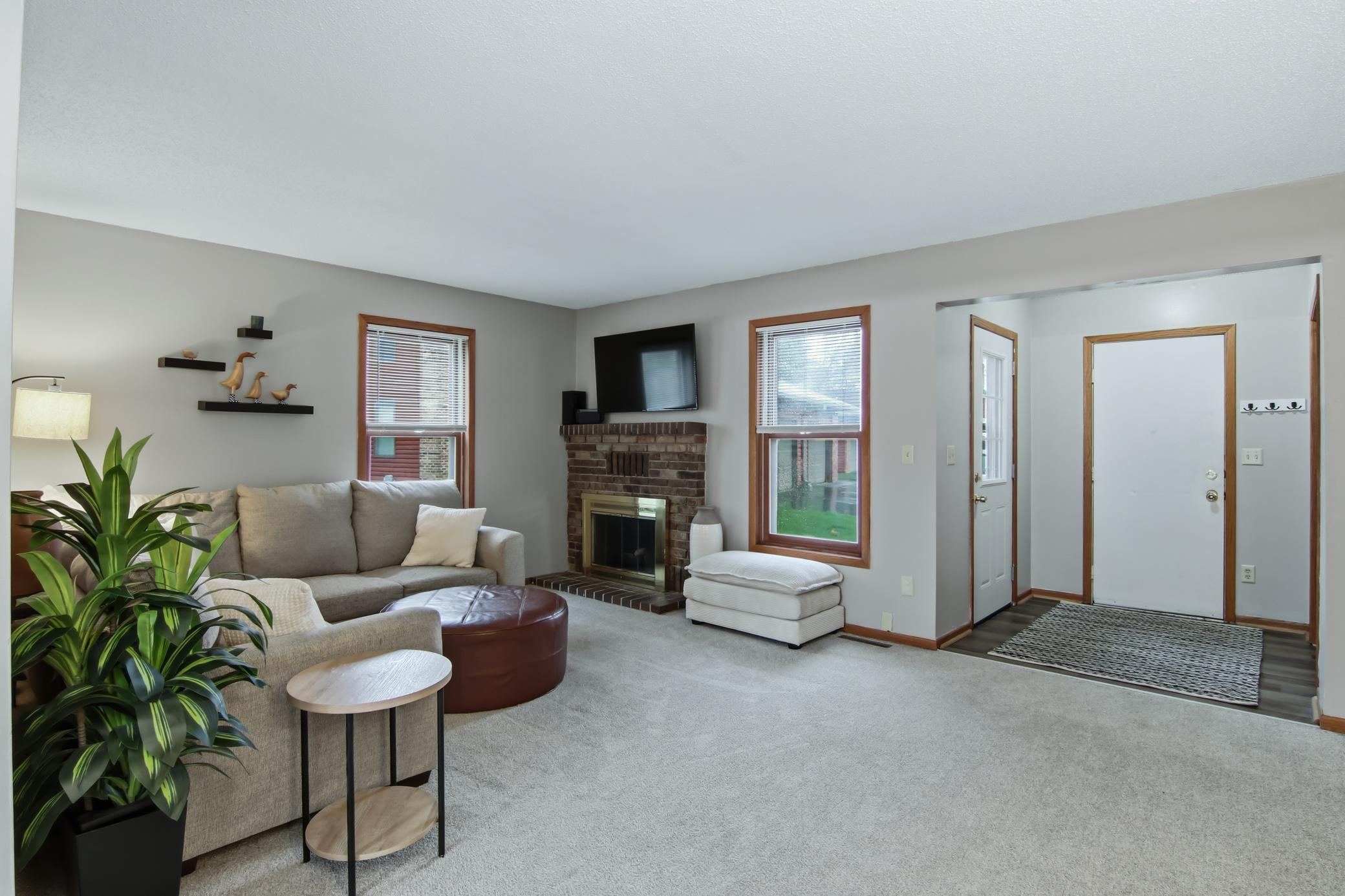 Gas fireplace in the living room.
