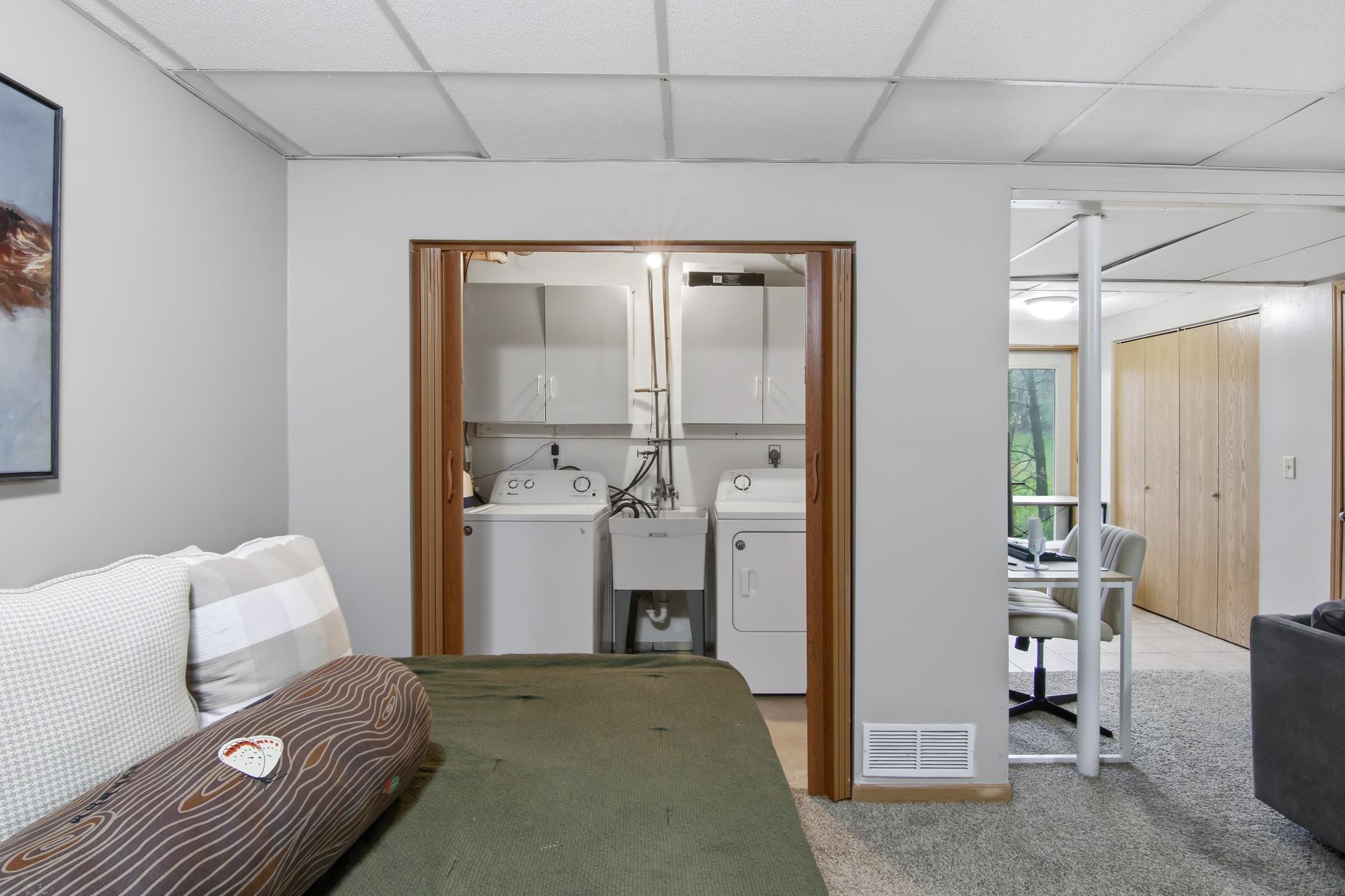 Laundry closet and storage.