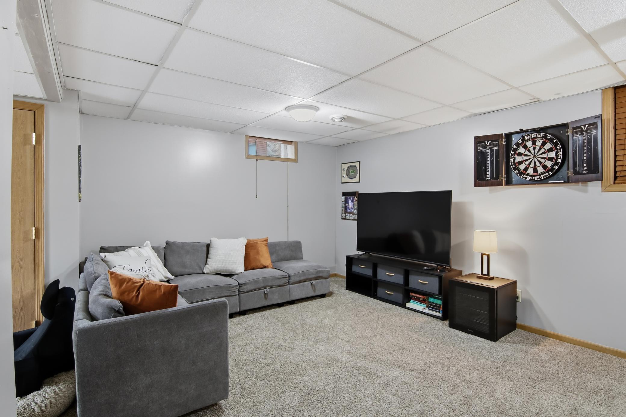 Lower level family room.
