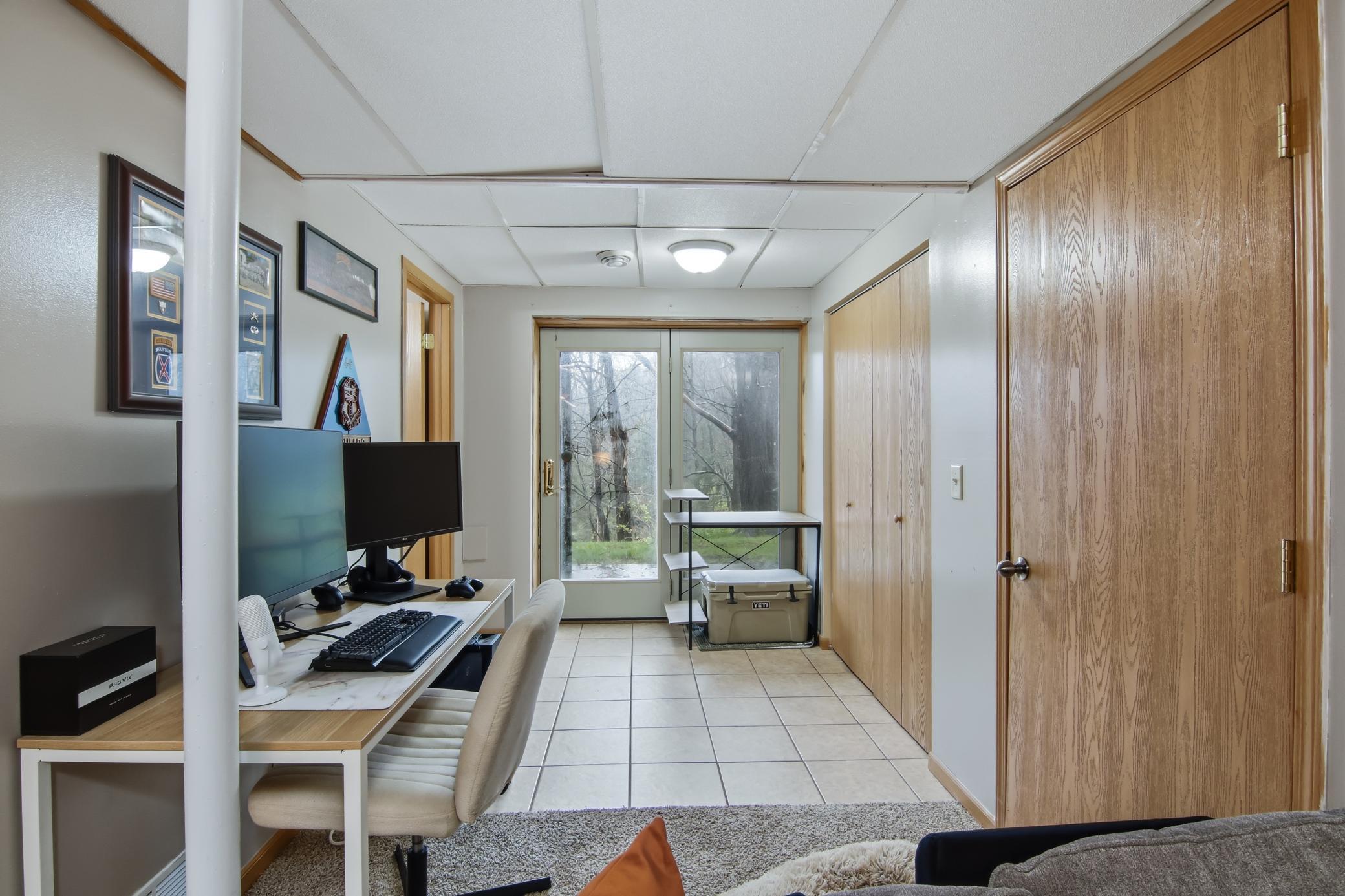 Walkout to the lower patio area.