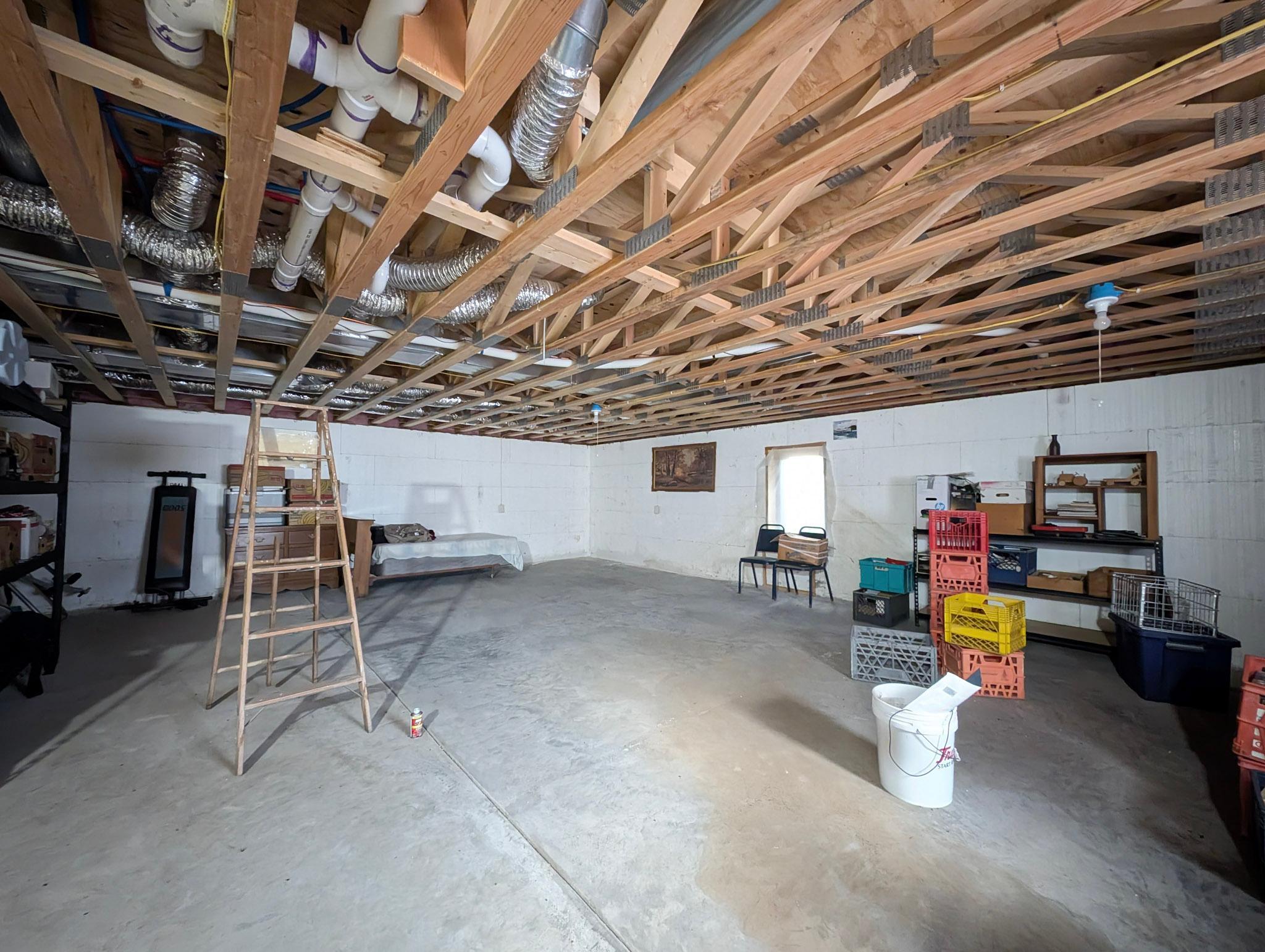 unfinished basement, Perham Minnesota