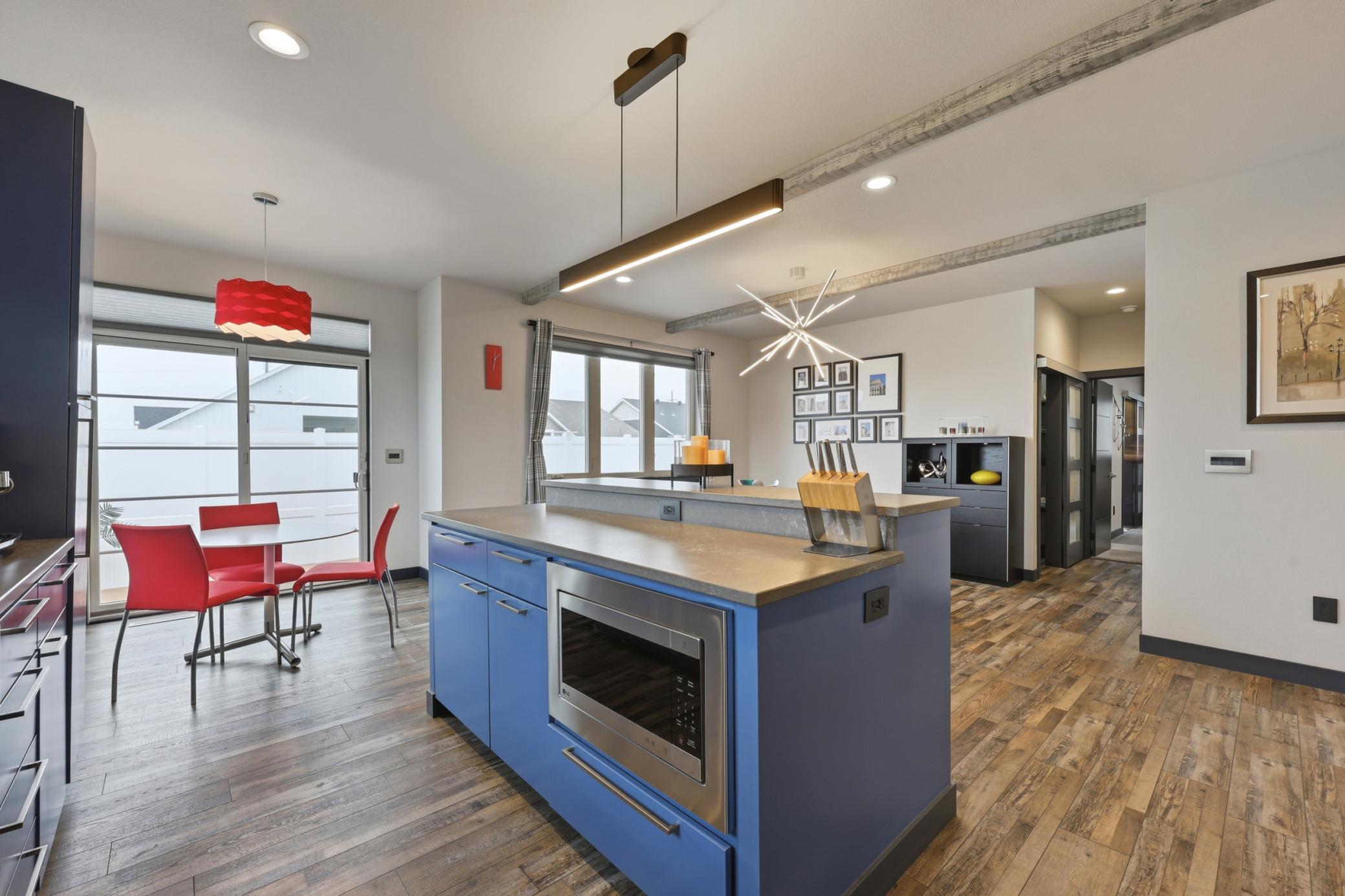 kitchen island with microwave drawer