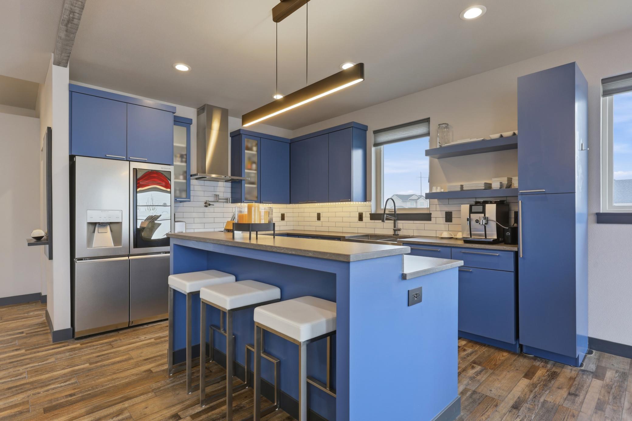 Upgraded kitchen with pasta faucet, LG appliances, under cabinet lighting