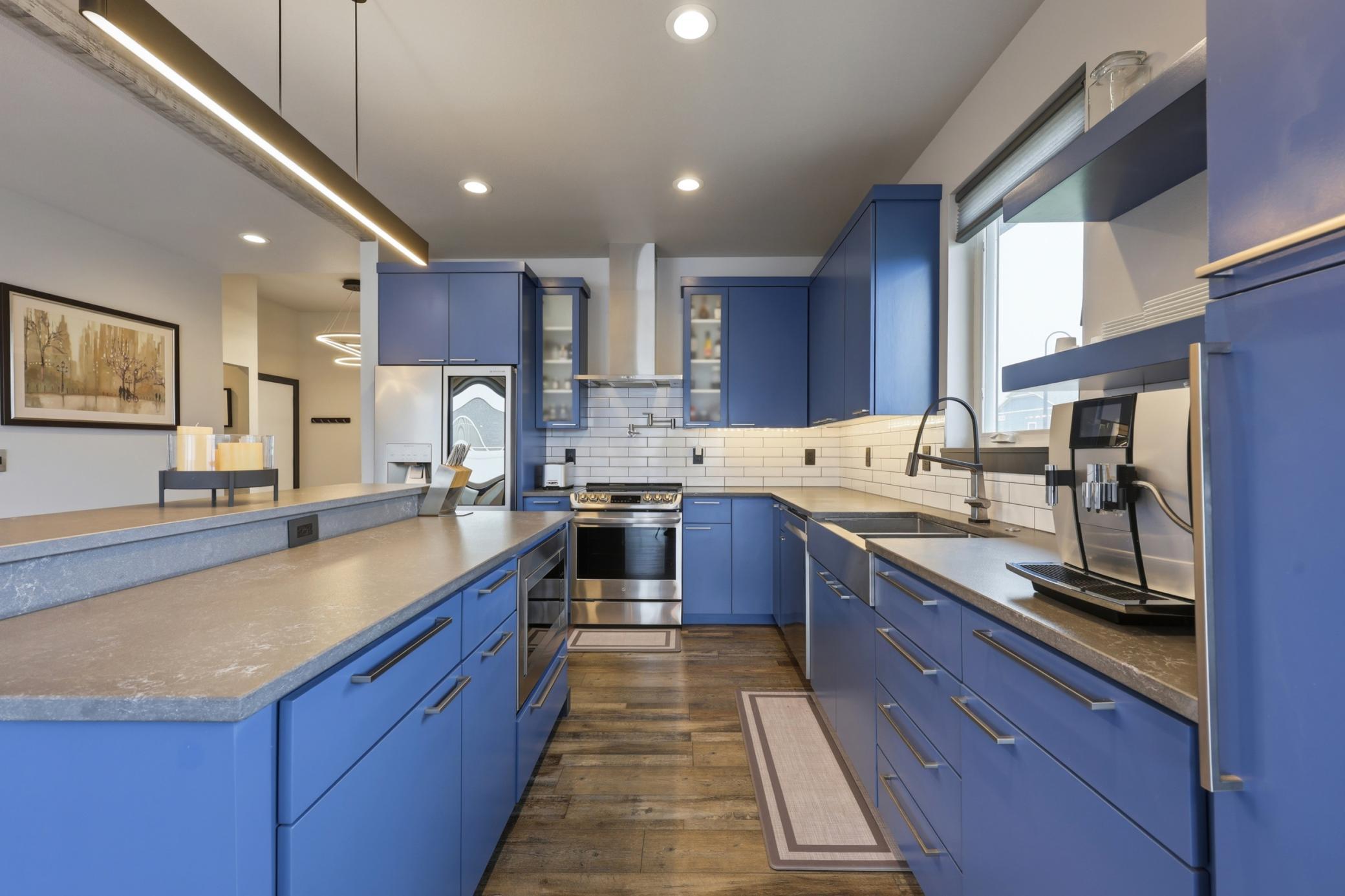 Upgraded kitchen with pasta faucet, LG appliances, under cabinet lighting