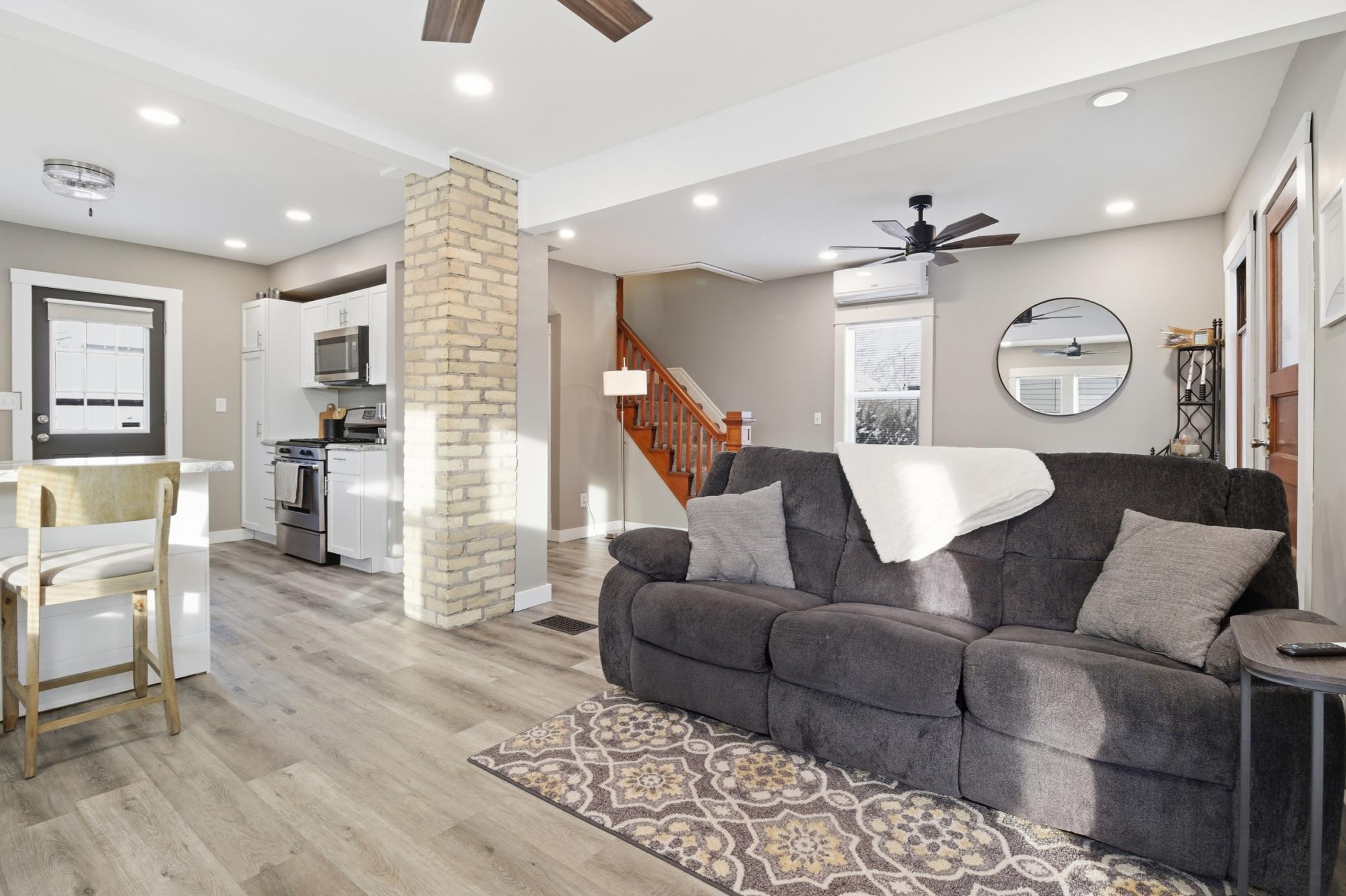 Open concept layout thanks to seller's renovation efforts, you wouldn't believe the before and after photos!