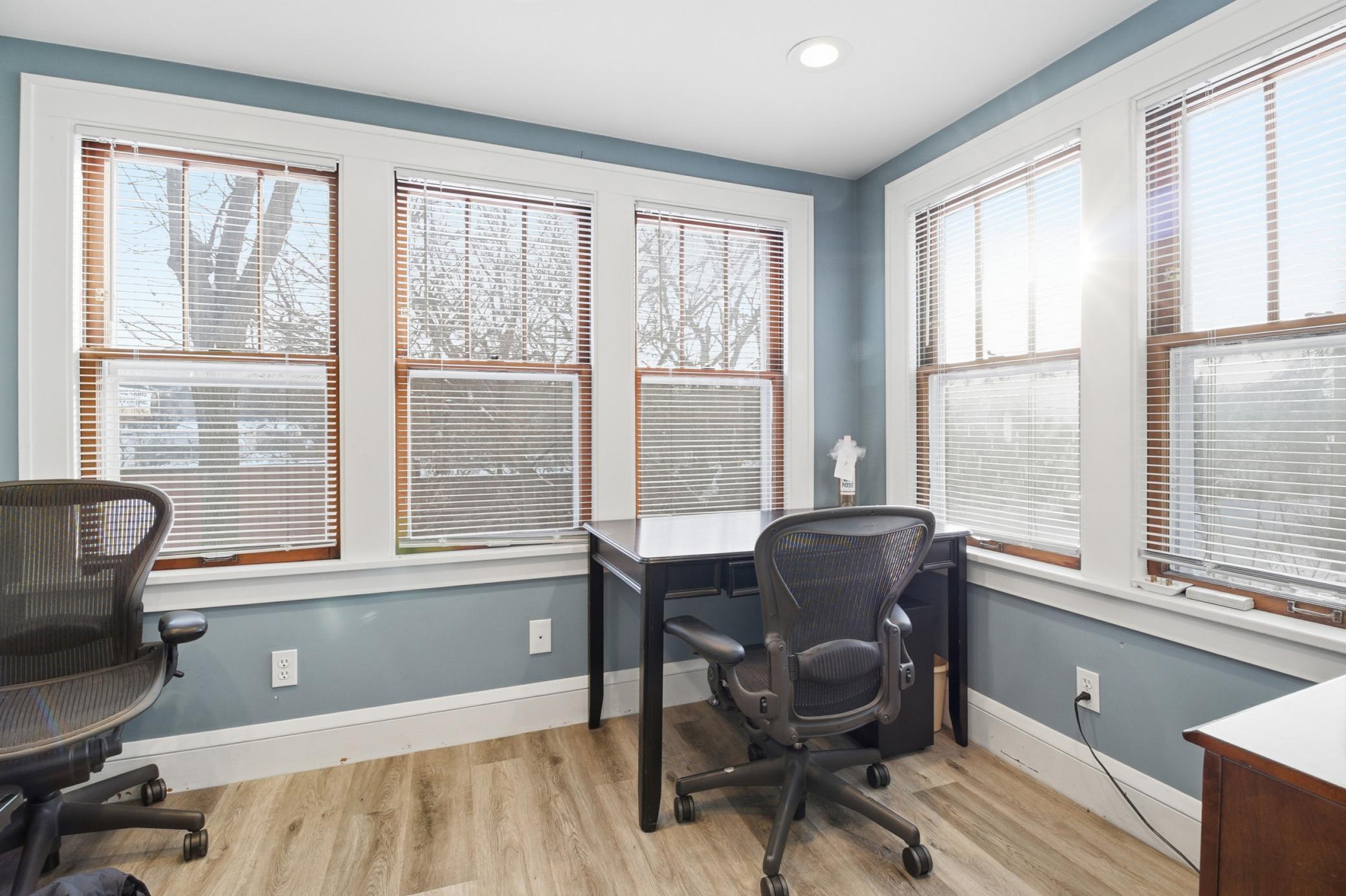 Main level bedroom is currently setup as an office and does not have a built-in closet.
