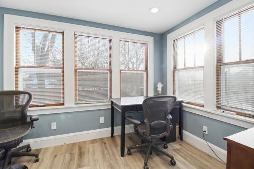 Main level bedroom is currently setup as an office and does not have a built-in closet.