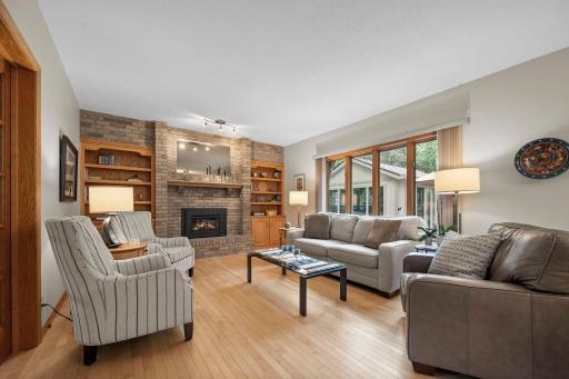 Main floor family room with gas fireplacce