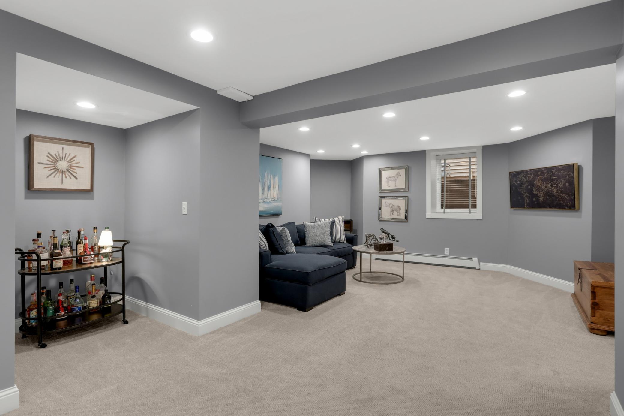 Lower level entertainment room