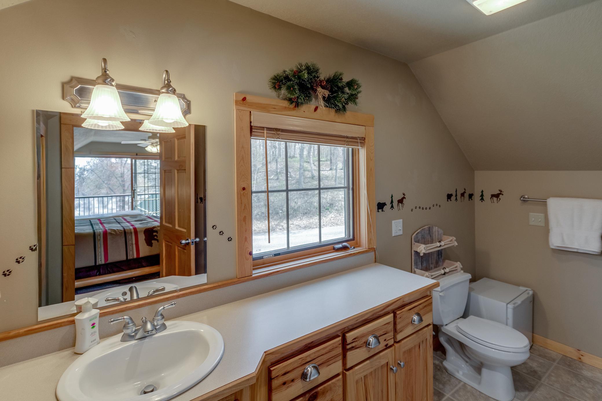 3/4 bath in bonus room above the garage.