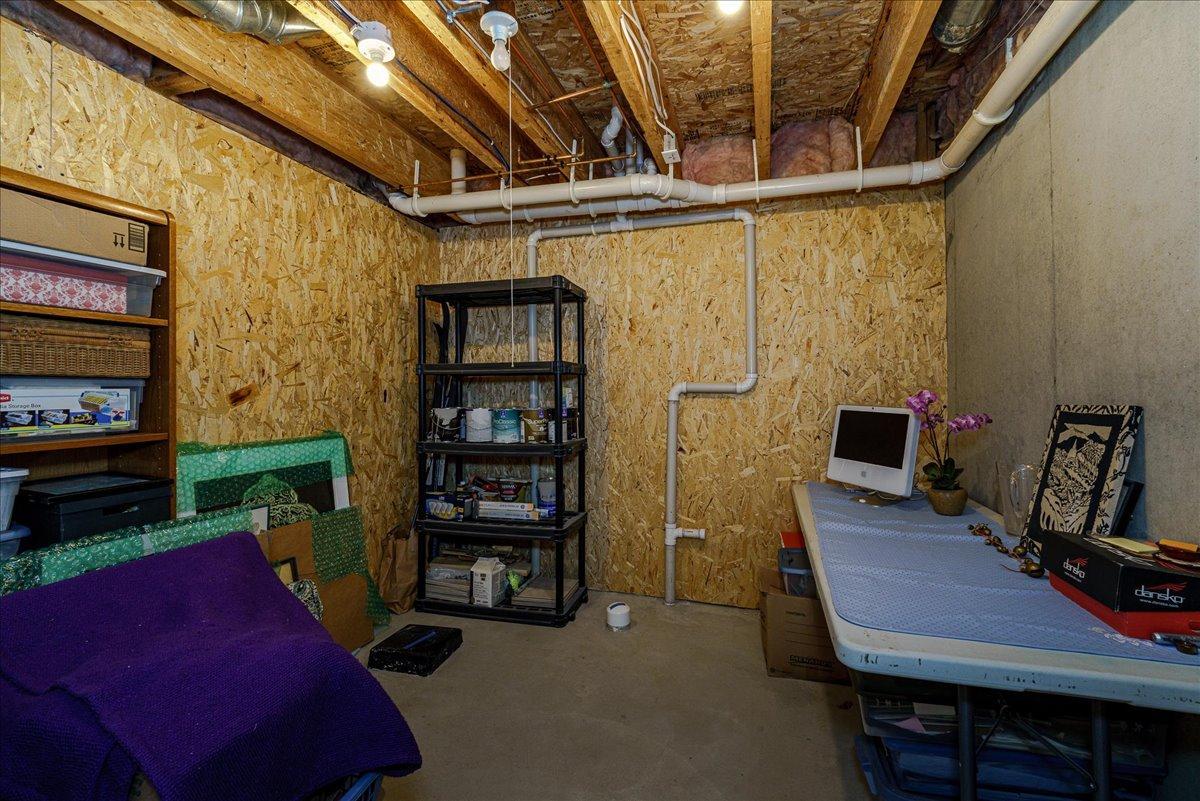 Lower level future bathroom with rough in.